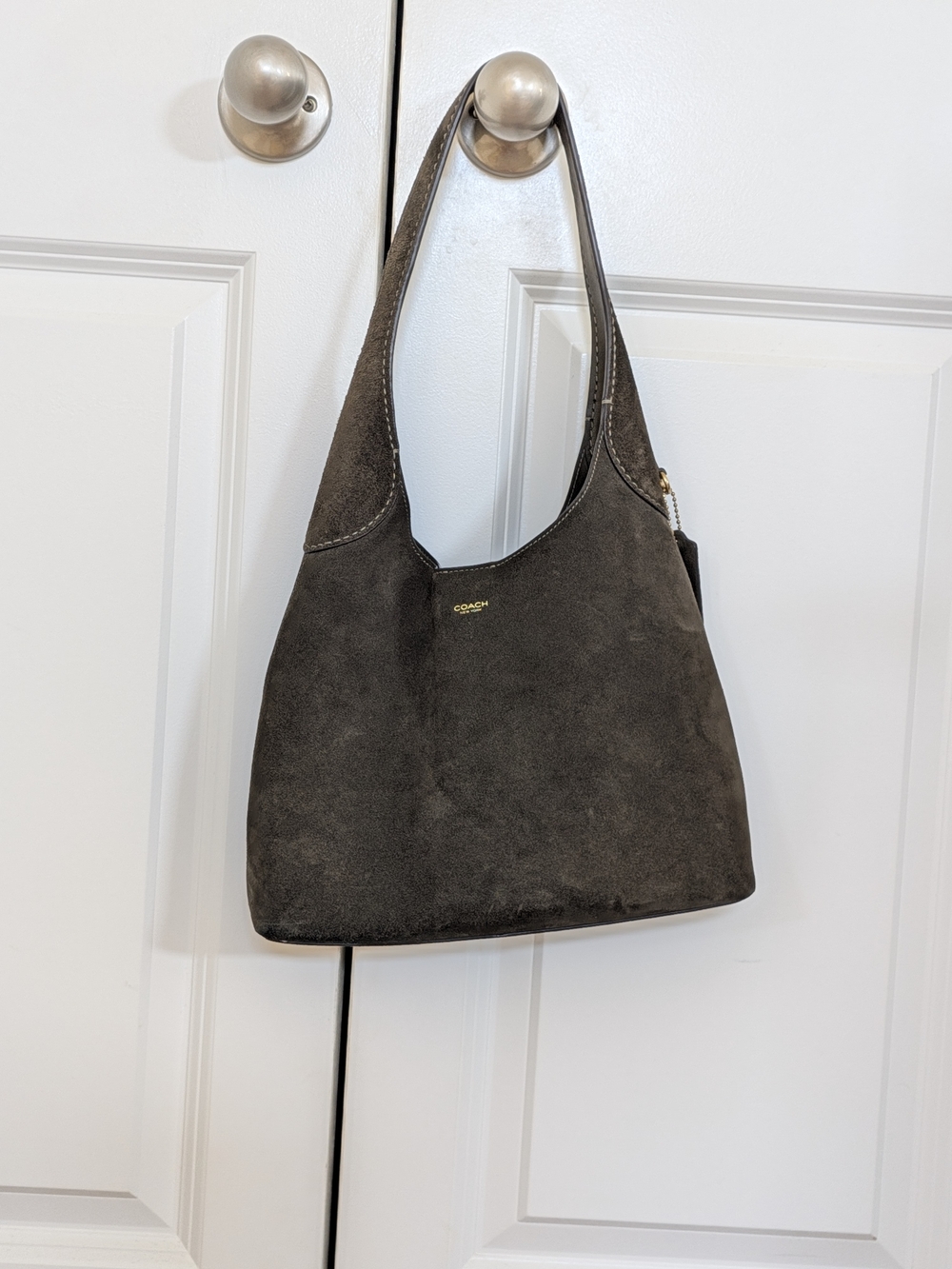 Coach Brooklyn 28 Olive Suede Bag